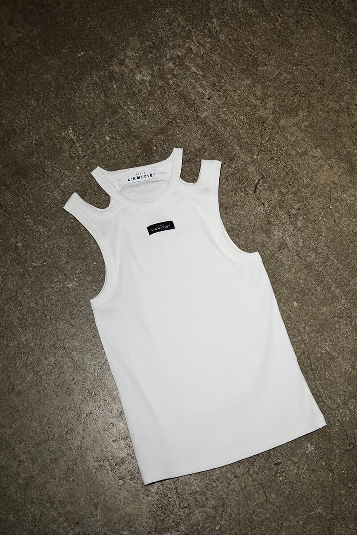 Haute L'Amitié - Sema Open Shoulder Tank Top HL10657 - Off-White Toppe 