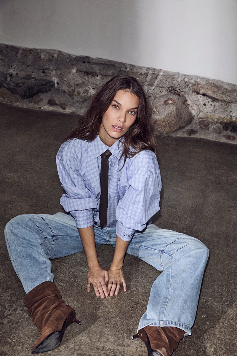 Haute L'Amitié - Sophie Check Shirt HL10746 - Pale Blue Skjorter 