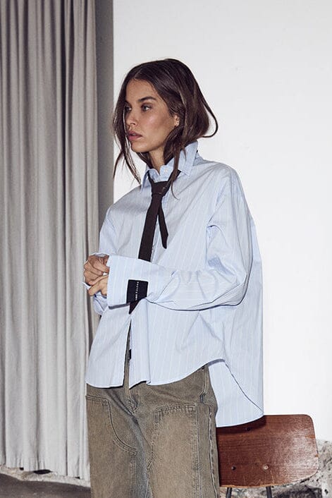 Haute L'Amitié - Sophie Classy Stripe Shirt HL10744 - Pale Blue Skjorter 