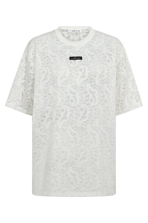 Haute L'Amitié - Summer Lace Loose Tee HL10725 - White T-shirts 