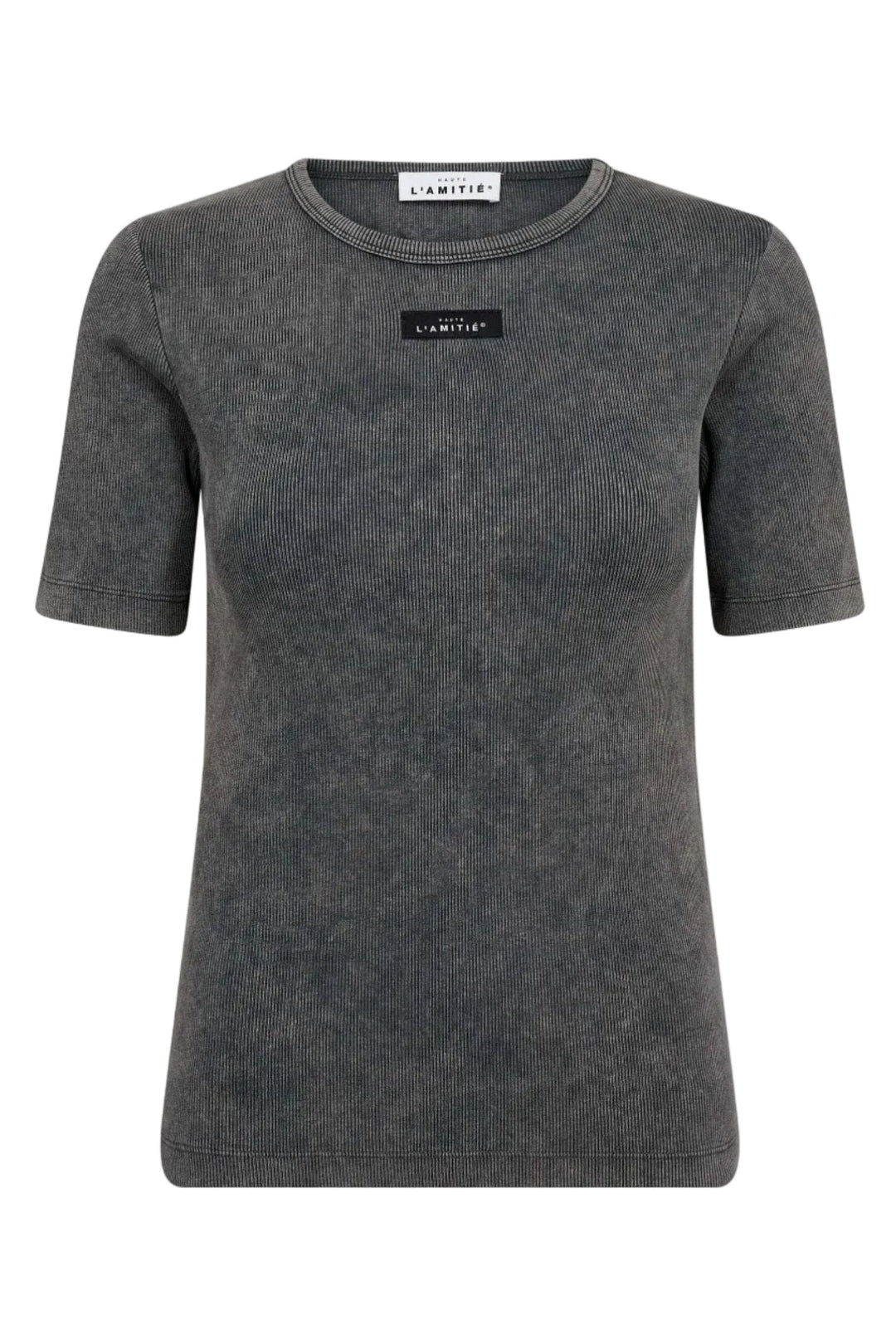Haute L'Amitié - Vintage Acid Rib Tee HL10749 - Black Acid Wash T-shirts 