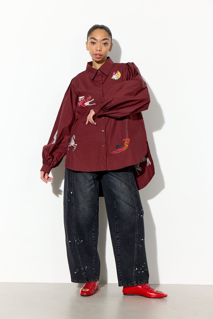Hunkøn - Sasha Shirt 26515 - Oxblood Skjorter 