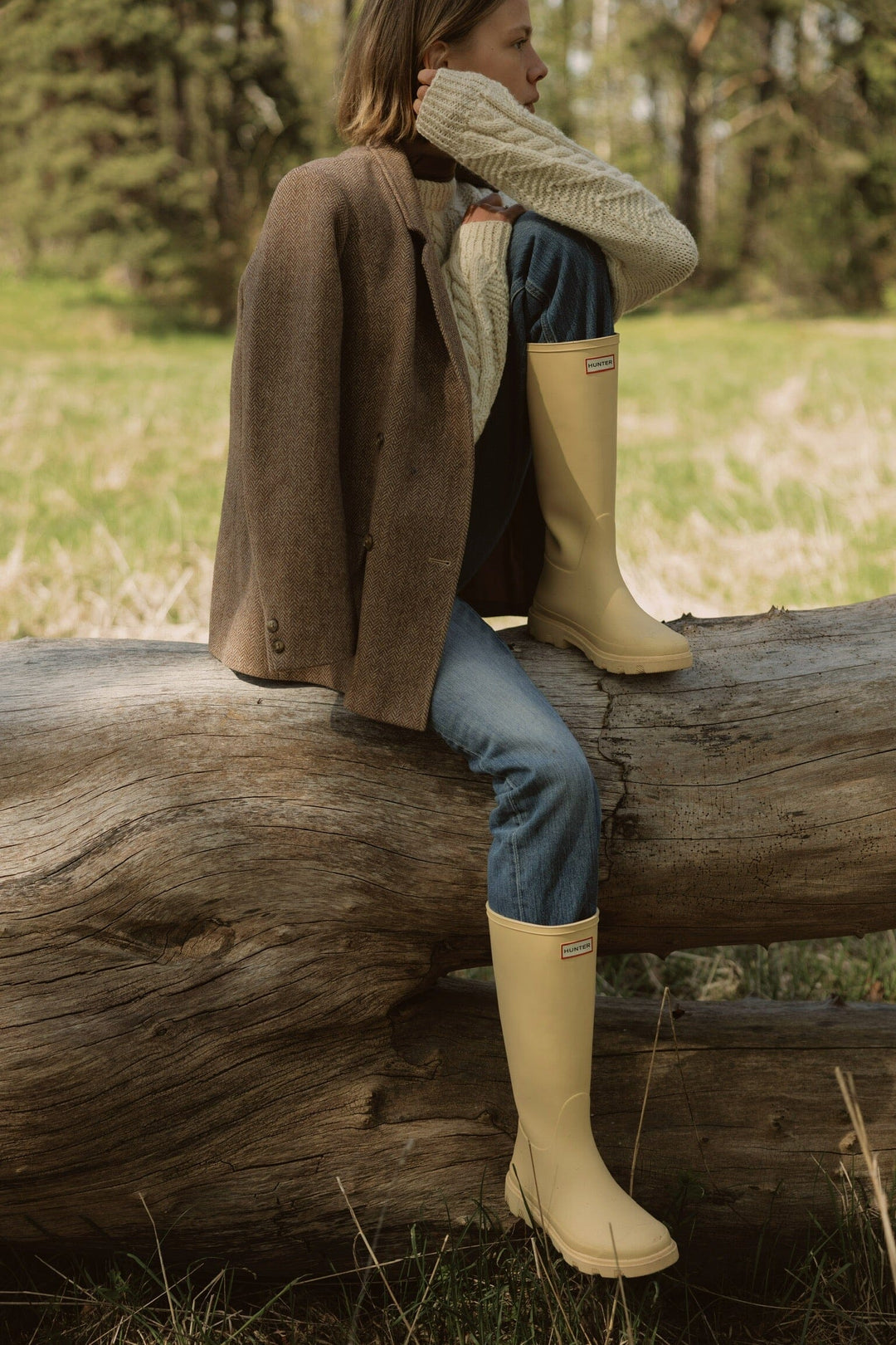 Hunter - Downpour Tall Boot Hfru0001251ya - Pale Yellow Gummistøvler 