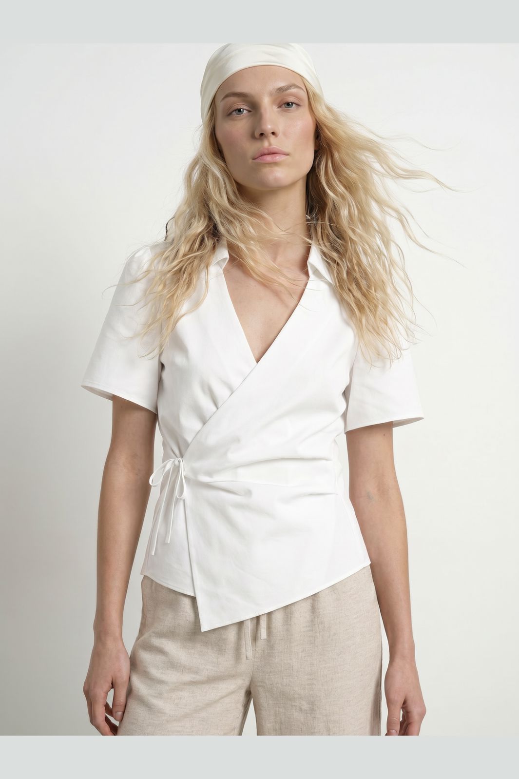 Hypedrop - Hdarlena Ss Wrap Shirt 32001132 - 5242287 - White