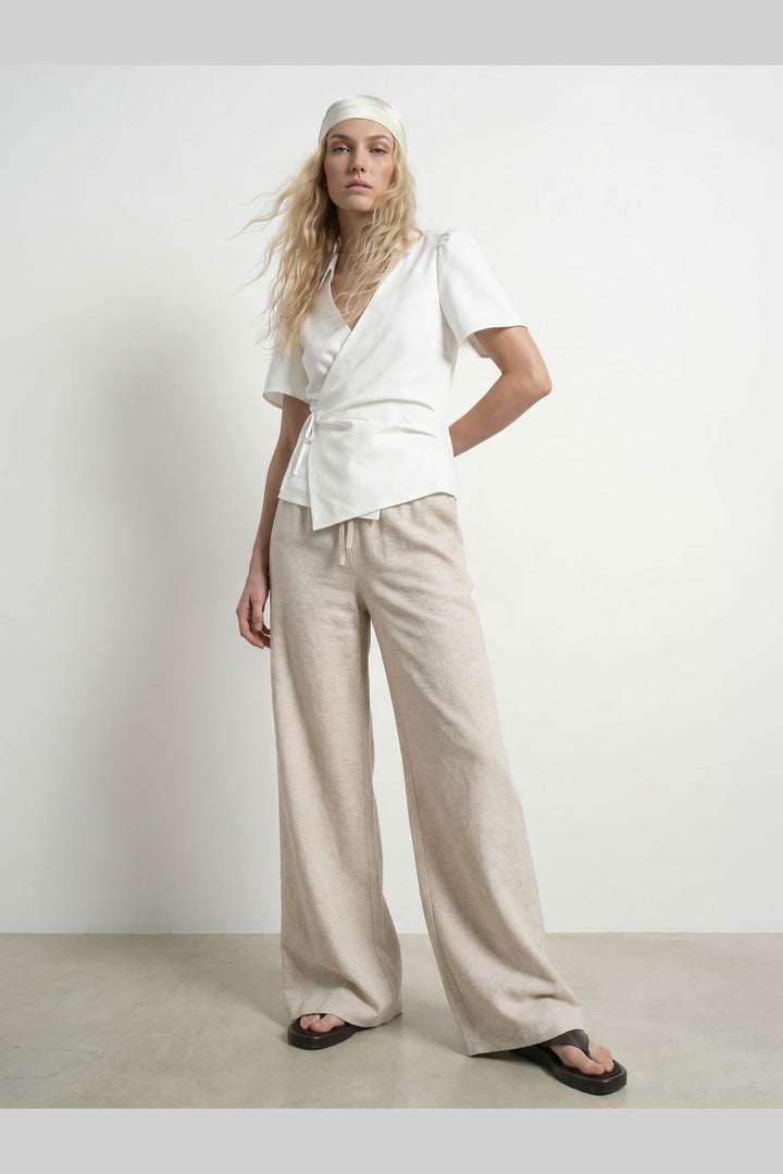 Hypedrop - Hdarlena Ss Wrap Shirt 32001132 - 5242287 - White