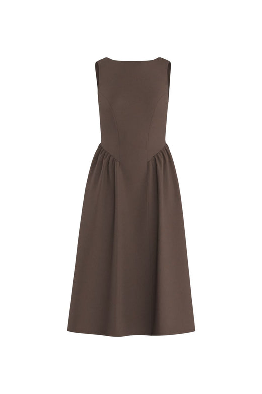 Hypedrop - Hdbakira Sl Boatneck Midi Dress 32001145 - 5242674 - Chocolate Brown