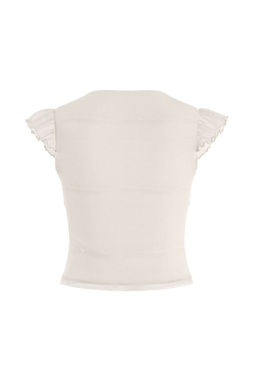 Hypedrop - Hdbente Cropped Deep-V Top 32001141 - 5242682 - Gardenia