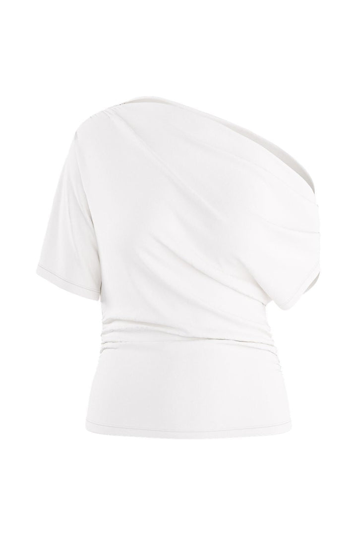 Hypedrop - Hdemma Draped Off-Shoulder Top 32000705 - 5236242 - White