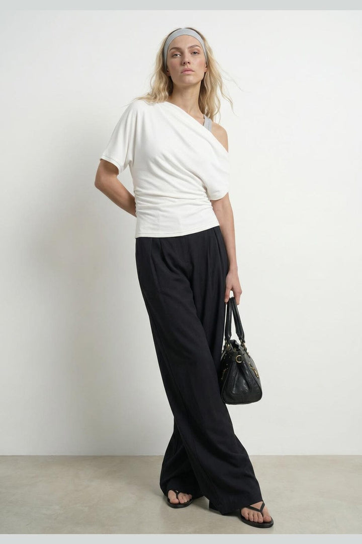 Hypedrop - Hdemma Draped Off-Shoulder Top 32000705 - 5236242 - White