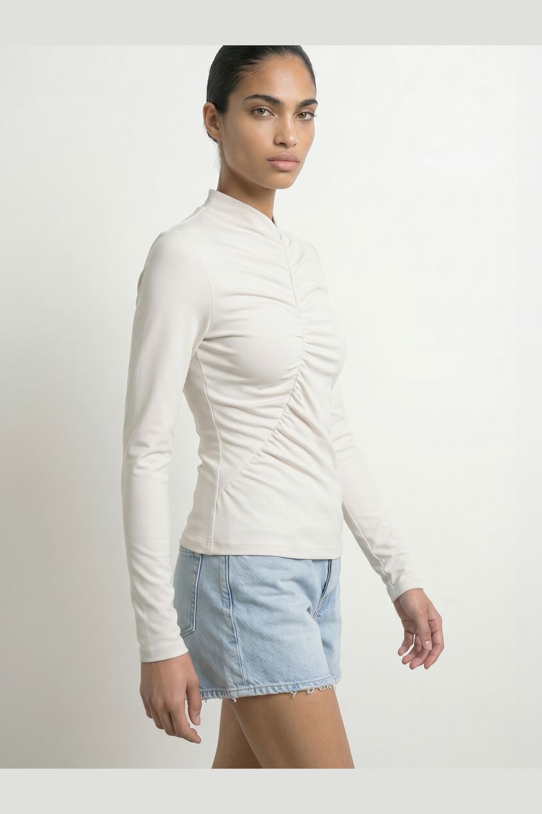 Hypedrop - Hdfrida Ls Gathered Top 32000756 - 5175615 - Cloud Dancer
