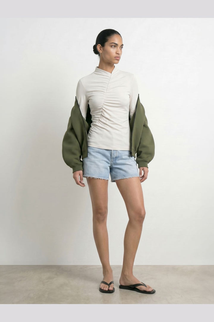 Hypedrop - Hdfrida Ls Gathered Top 32000756 - 5175615 - Cloud Dancer