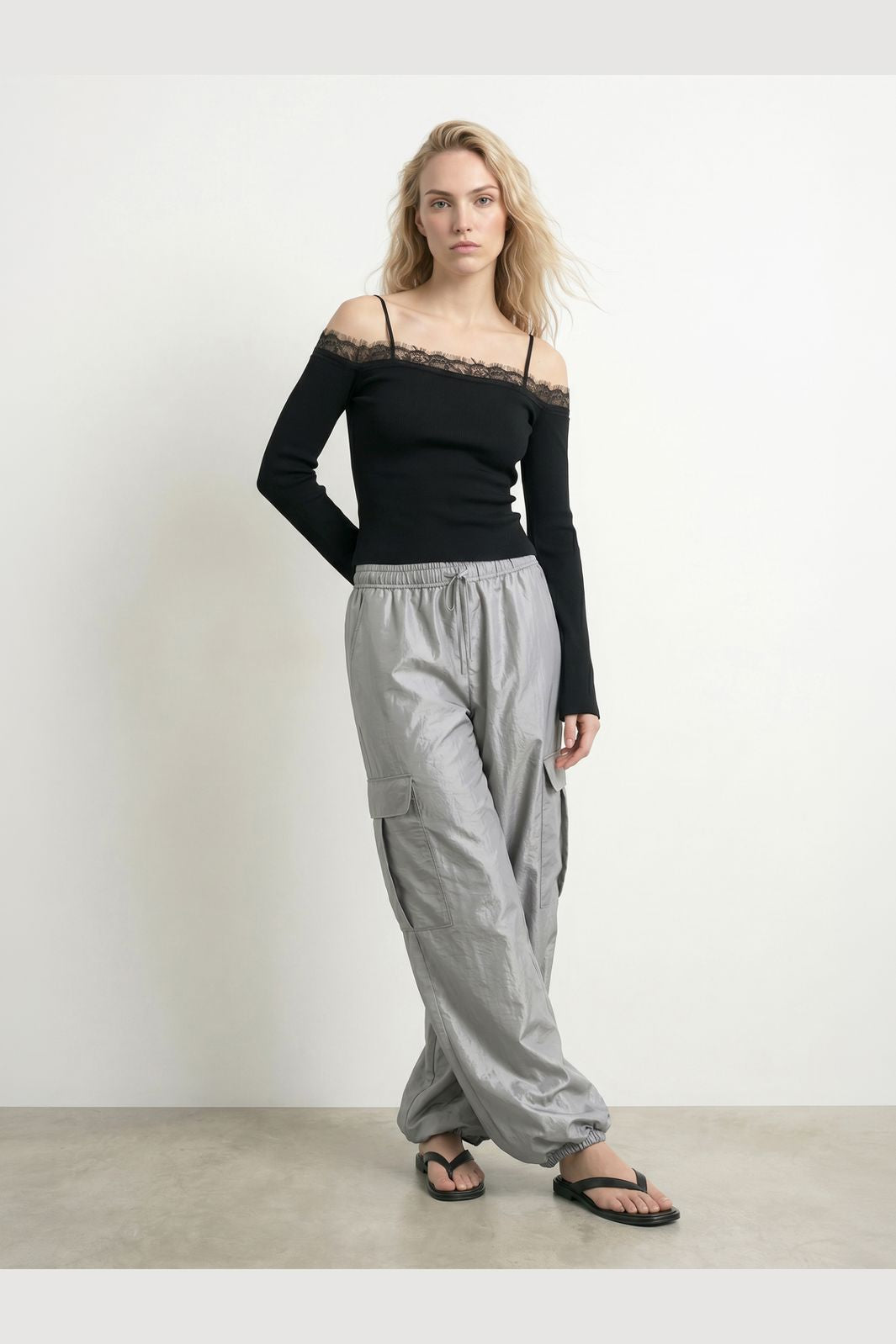 Hypedrop - Hdhavana Ls Fitted Off-Shoulder Lace Top 32000838 - 5184636 - Black