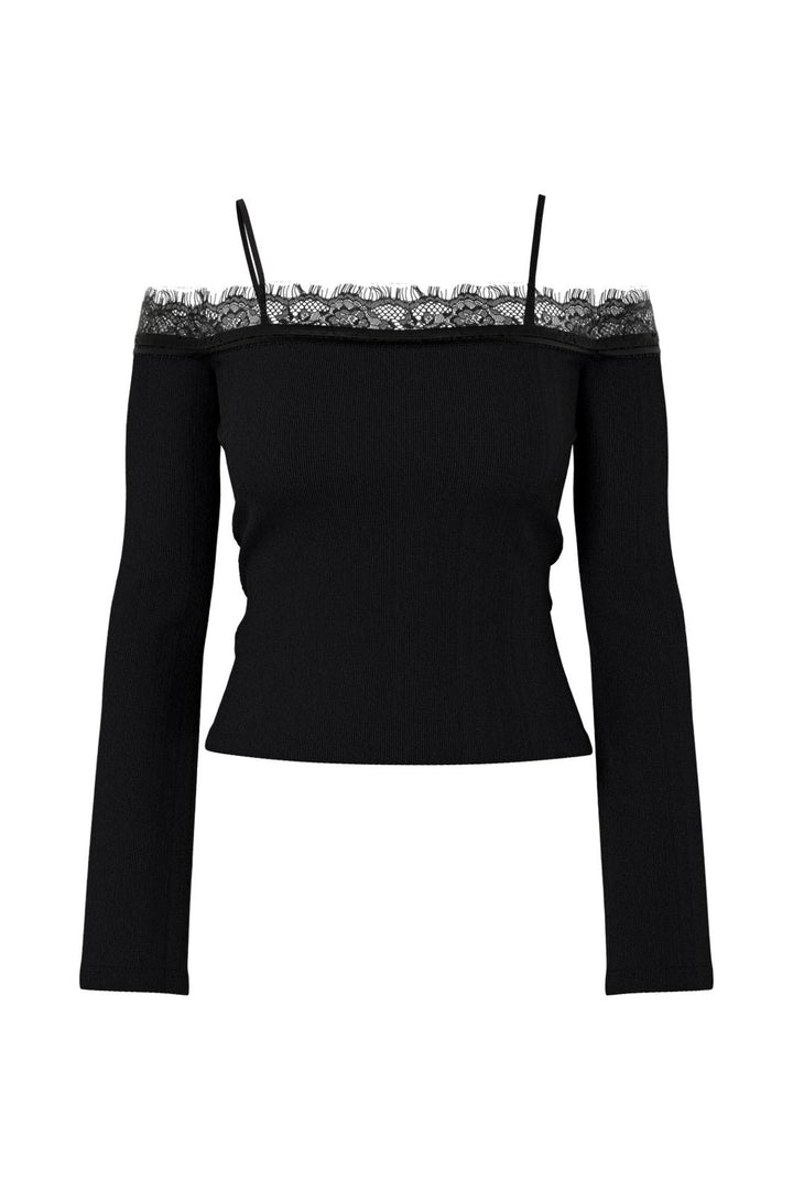 Hypedrop - Hdhavana Ls Fitted Off-Shoulder Lace Top 32000838 - 5184636 - Black