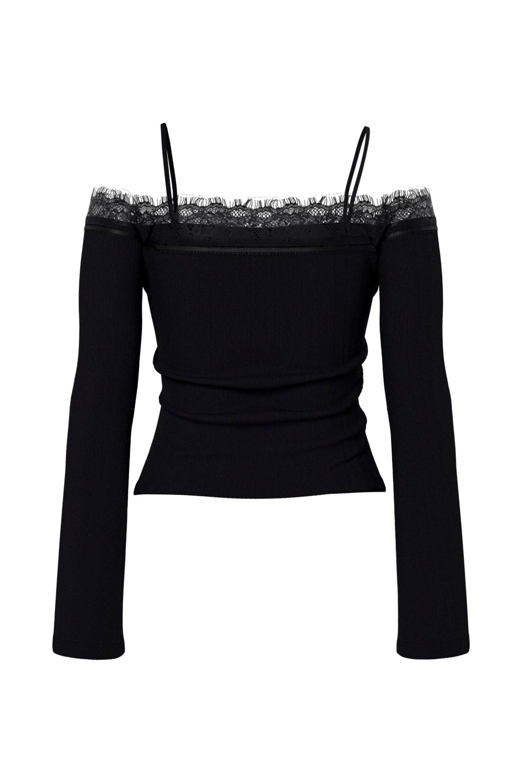 Hypedrop - Hdhavana Ls Fitted Off-Shoulder Lace Top 32000838 - 5184636 - Black