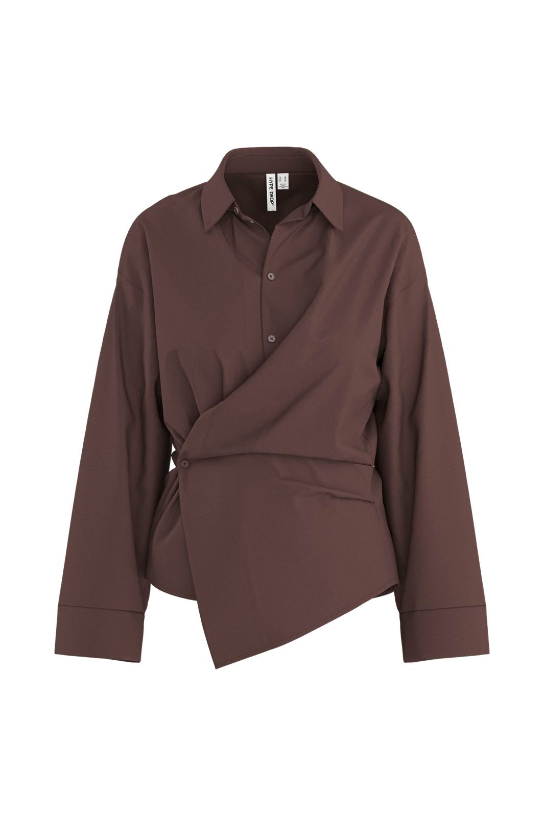Hypedrop - Hdiris Asymmetric Ls Shirt 32000806 - 5184095 - Deep Mahogany
