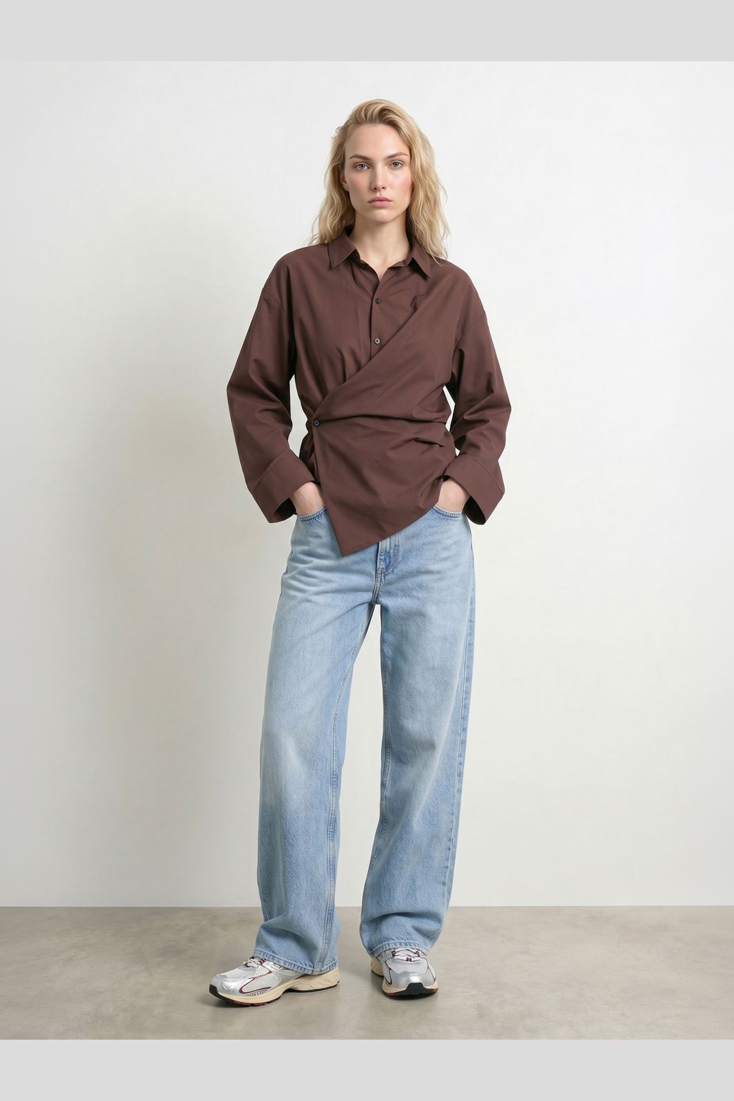 Hypedrop - Hdiris Asymmetric Ls Shirt 32000806 - 5184095 - Deep Mahogany