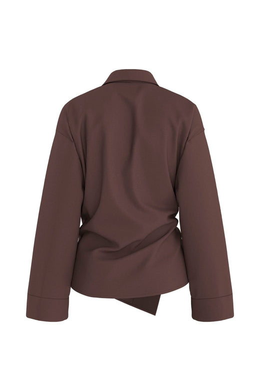 Hypedrop - Hdiris Asymmetric Ls Shirt 32000806 - 5184095 - Deep Mahogany
