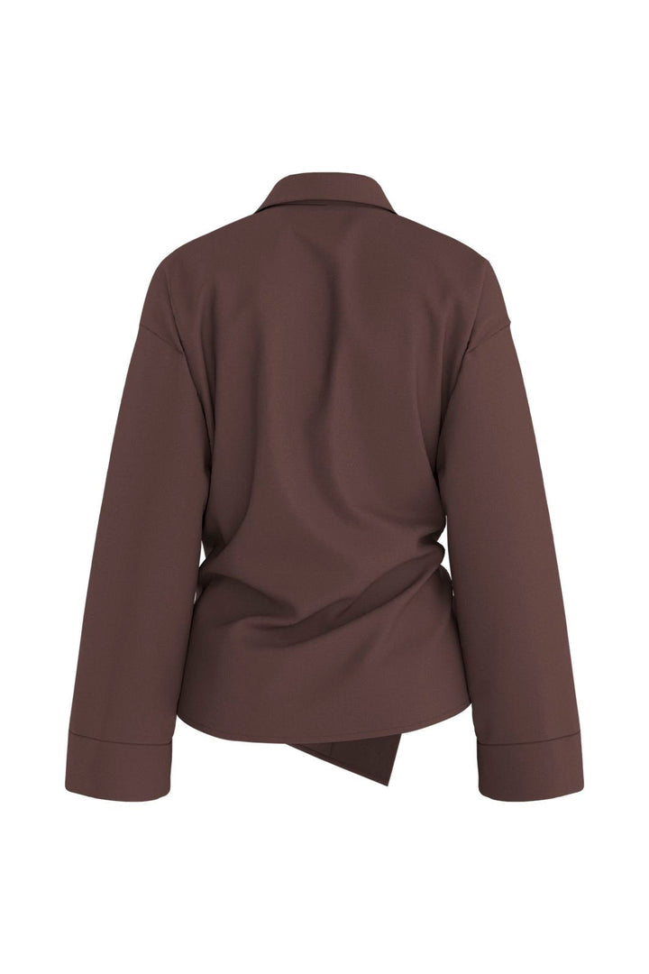 Hypedrop - Hdiris Asymmetric Ls Shirt 32000806 - 5184095 - Deep Mahogany