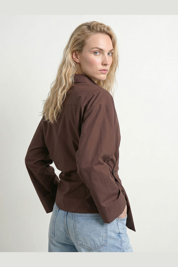 Hypedrop - Hdiris Asymmetric Ls Shirt 32000806 - 5184095 - Deep Mahogany