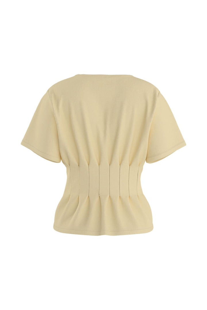 Hypedrop - Hdsana Ss Pleated T-Shirt 32001017 - 5220667 - Anise Flower