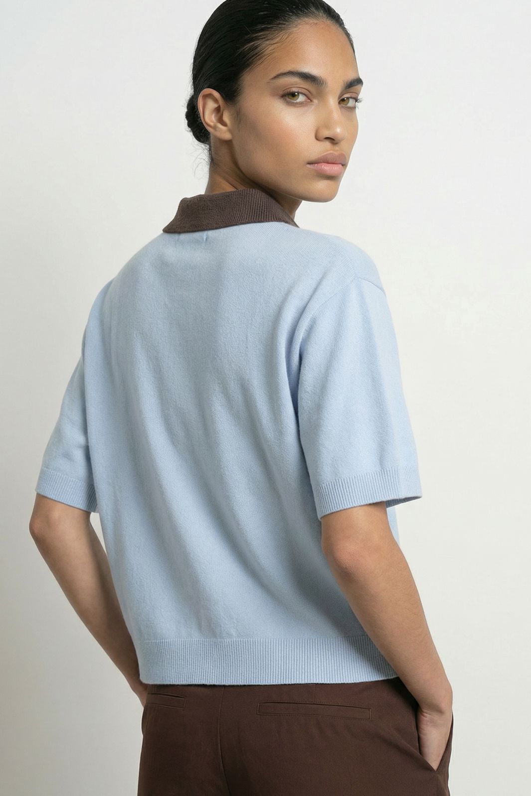 Hypedrop - Hdsarah Ss Boxy Polo Knit 32001014 - 5220689 - Ice Water