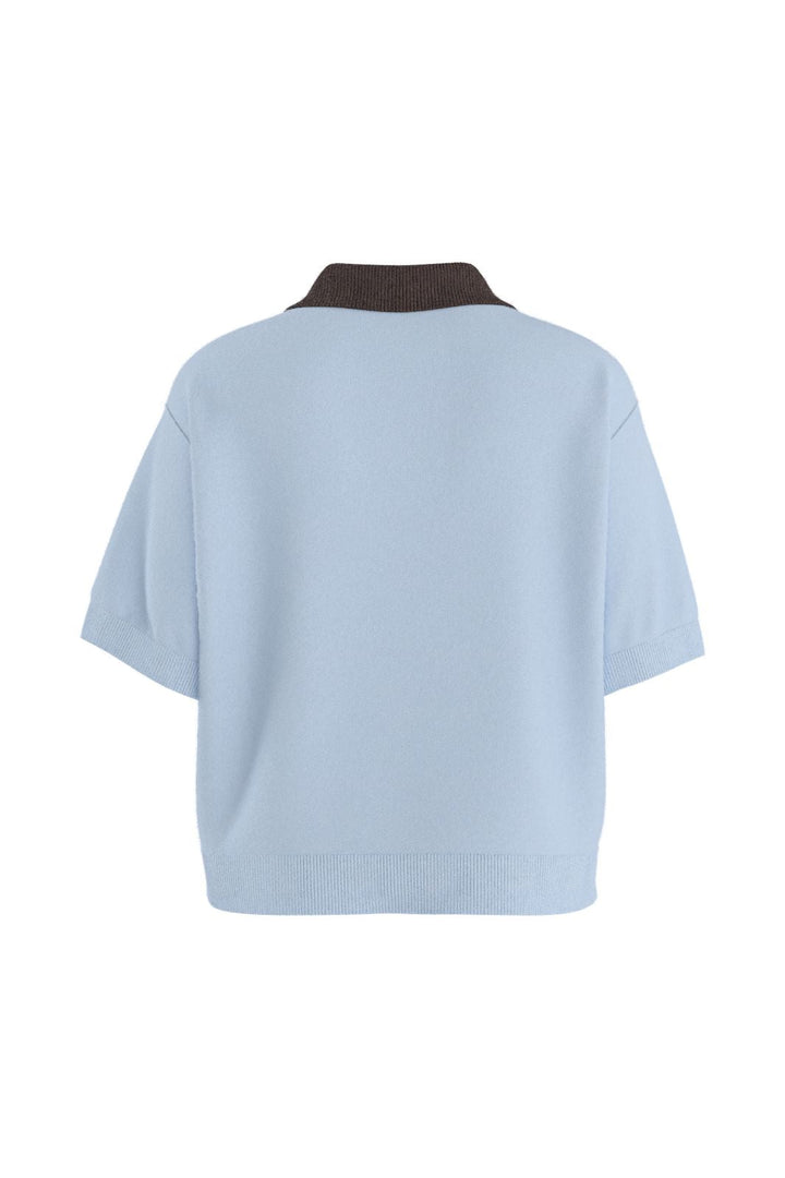 Hypedrop - Hdsarah Ss Boxy Polo Knit 32001014 - 5220689 - Ice Water