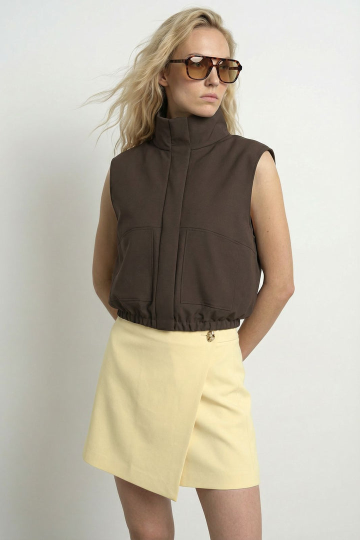 Hypedrop - Hdsasha Sl High Collar Vest 32001018 - 5220713 - Delicioso