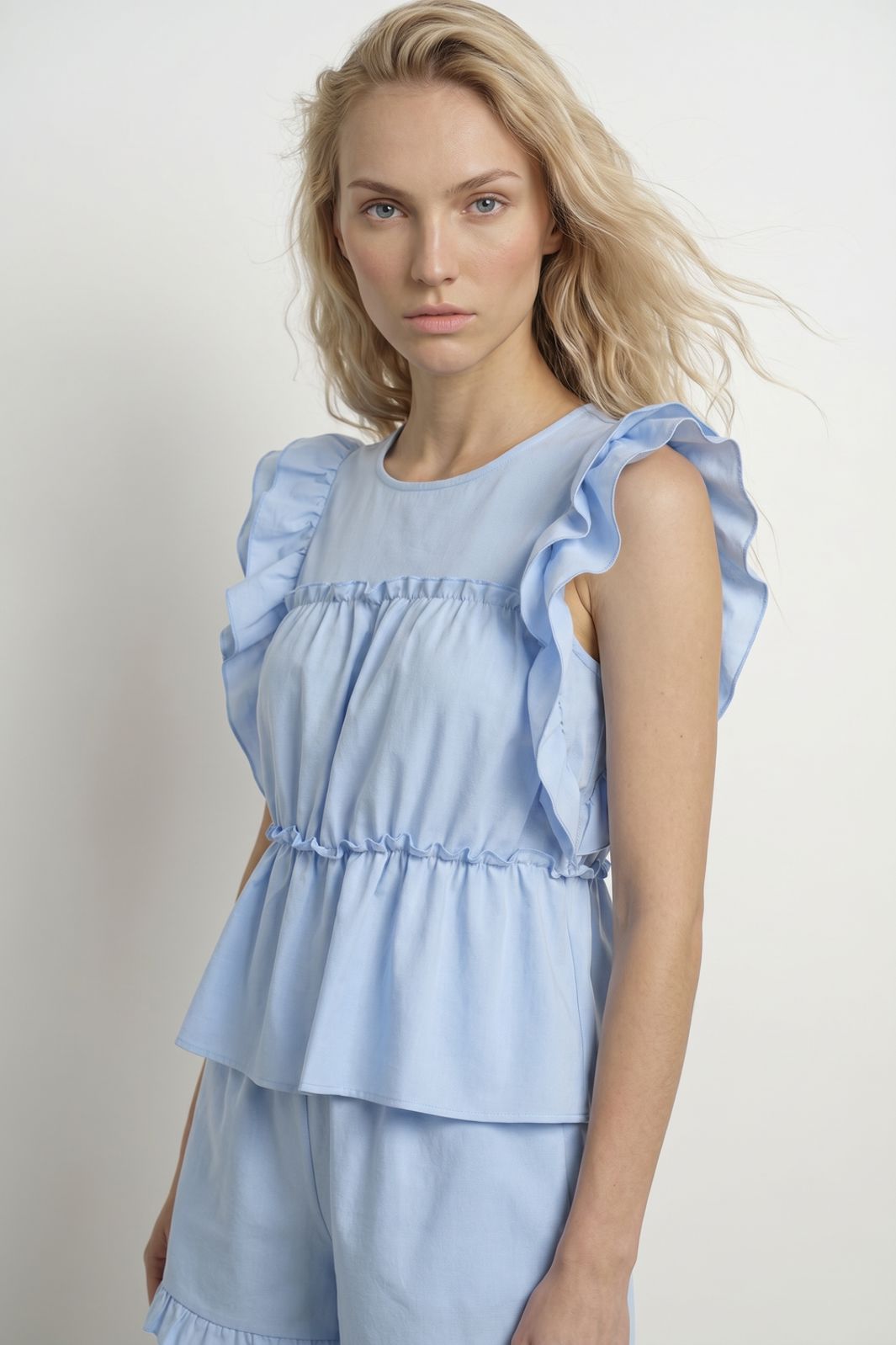 Hypedrop - Hdsuna Ruffle Peplum Top 32000996 - 5220980 - Ice Water