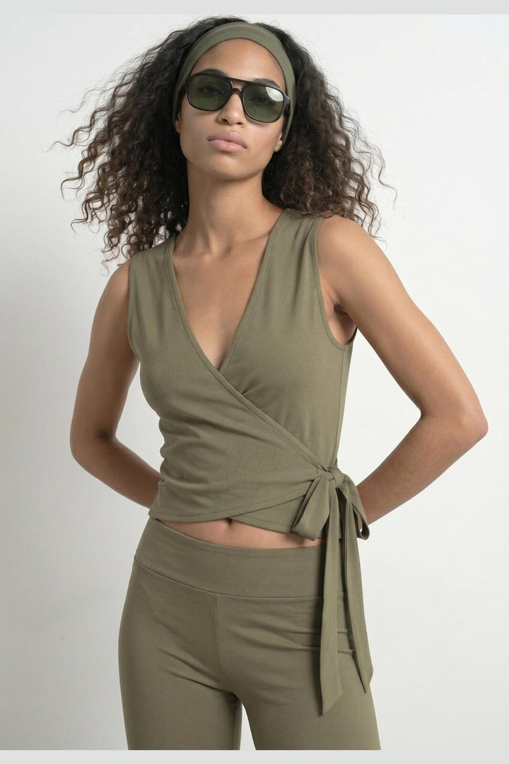 Hypedrop - Hdvina Sl Wrap Top 32001083 - 5233271 - Tea Leaf