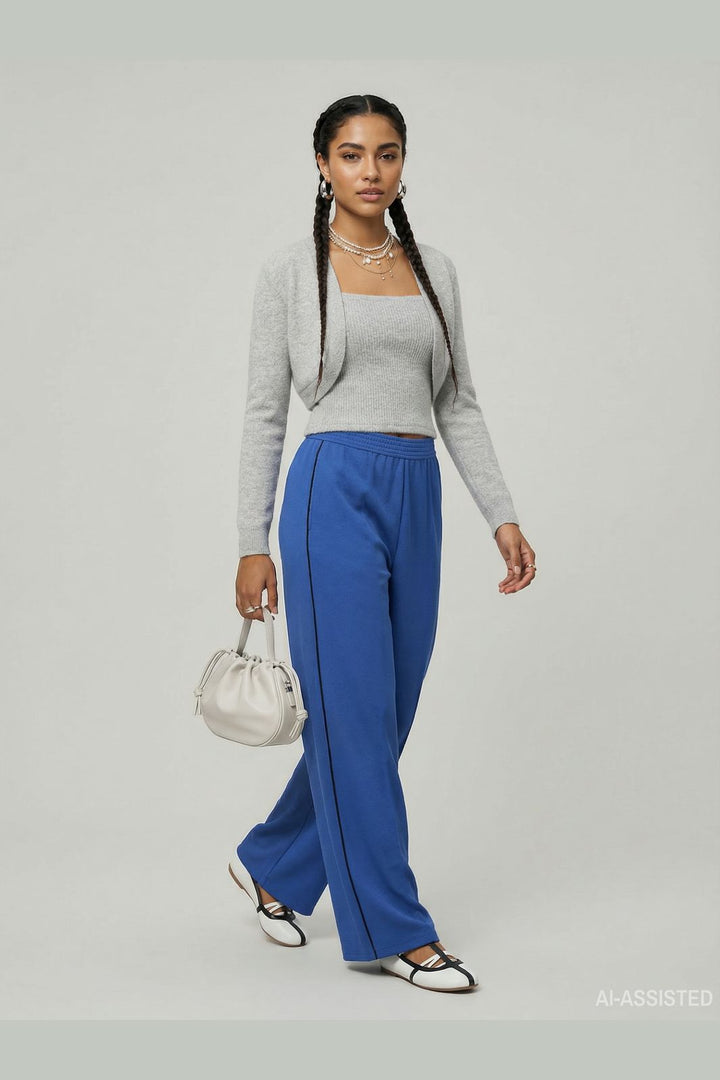 Hypedrop - Hdyvette Bolero Knit Set 32000441 - 5140140 - Light Grey Melange