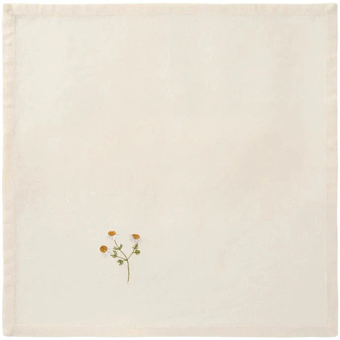 Ib Laursen - Stofserviet Flora M/marguerit Butter Cream - 63032-82 Køkkentilbehør 