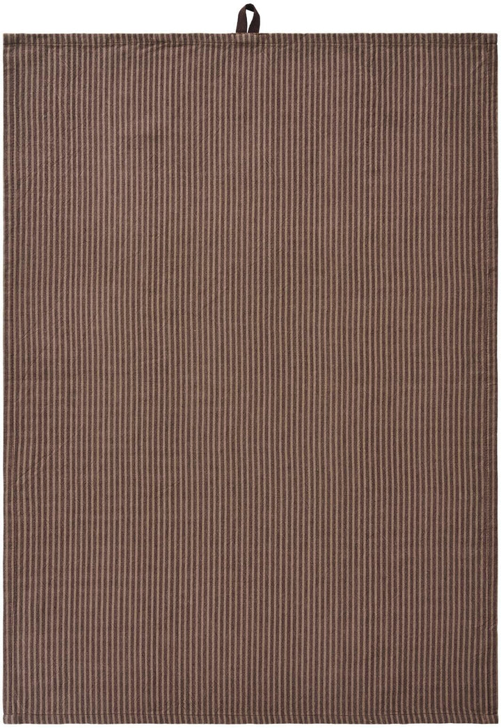 Ib Laursen - Viskestykke Daniella Brun M/mørkebrune Striber - 66264-14