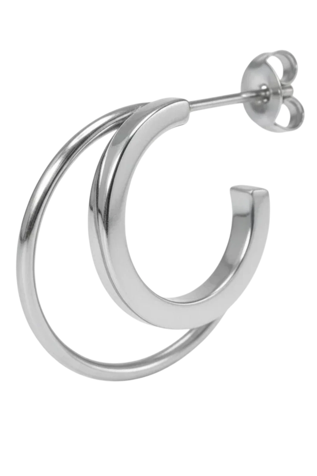 Jane Koenig - Double Olympia Hoop DOH-SS26-SS-SEFT - Silver Øreringe 