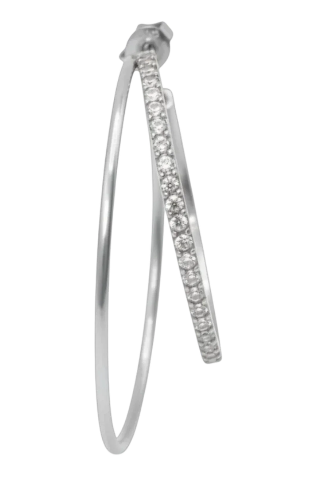 Jane Koenig - Double Olympia Hoop With Stones DOHS-SS26-SS-SEFT - Silver Øreringe 