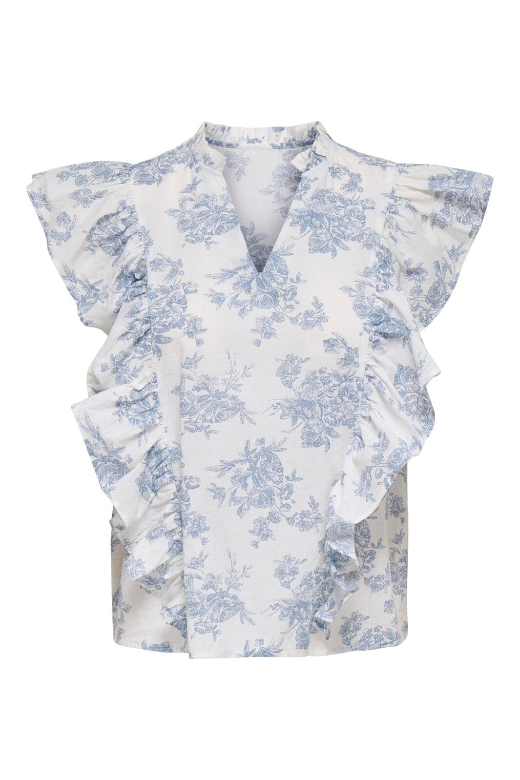 JDY - Jdyalberte S/L Frill Top - 5026910 Cloud Dancer 26-02-26 Abstract Flower