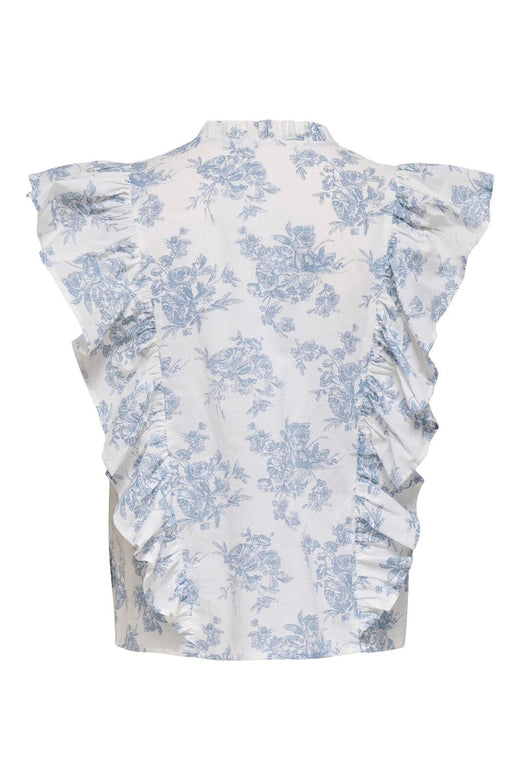 JDY - Jdyalberte S/L Frill Top - 5026910 Cloud Dancer 26-02-26 Abstract Flower