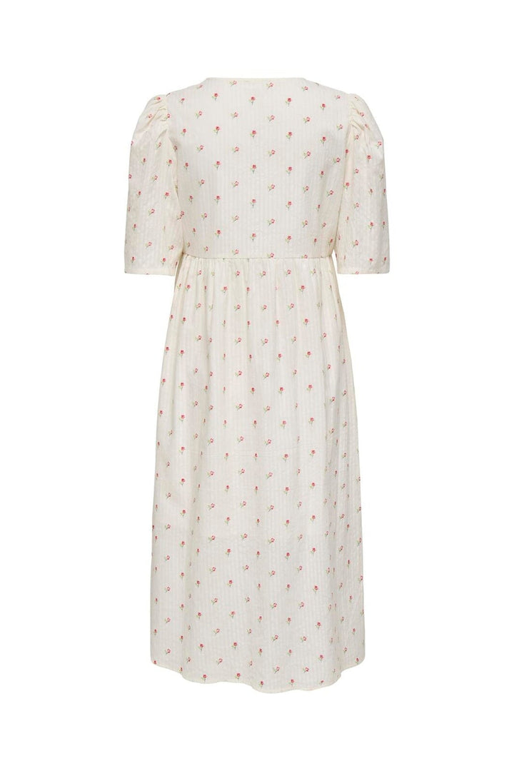 JDY - Jdyastrid 2/4 Midi Dress - 5026858 Cloud Dancer 25-02-26 Flower Detail