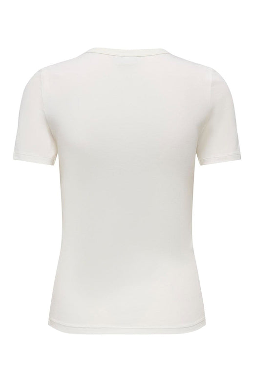 JDY - Jdyava Lucky S/S O-Neck Top - 5059473 Cloud Dancer Big Hibiscus Flower