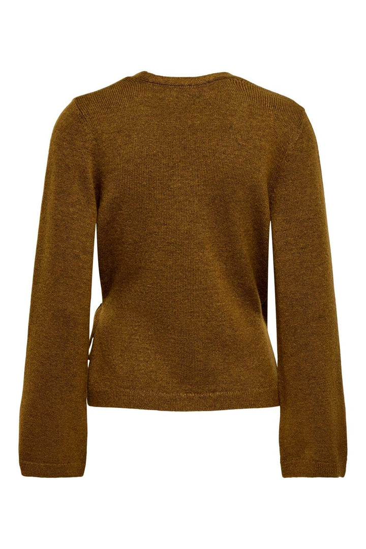 JDY - Jdybecky L/S Wrap Cardigan Knt - 5101793 Bison Melange