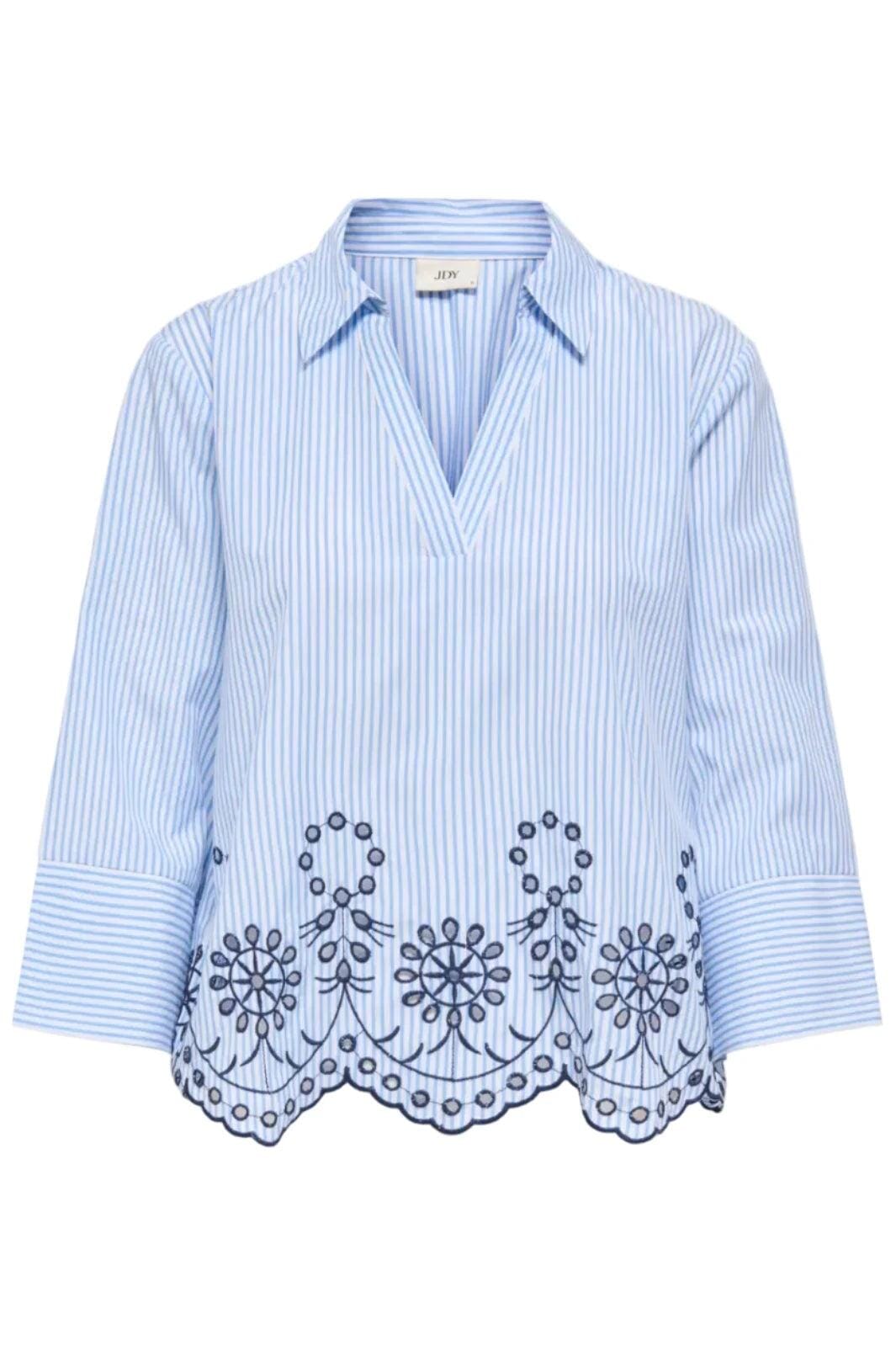 JDY - Jdybille L/S Embroidery Top - 5004770 White Provence Skjorter 