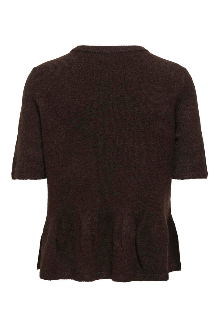 JDY - Jdybrilliant Life S/S On Peplum Pull Knt - 5038261 Coffee Bean Melange