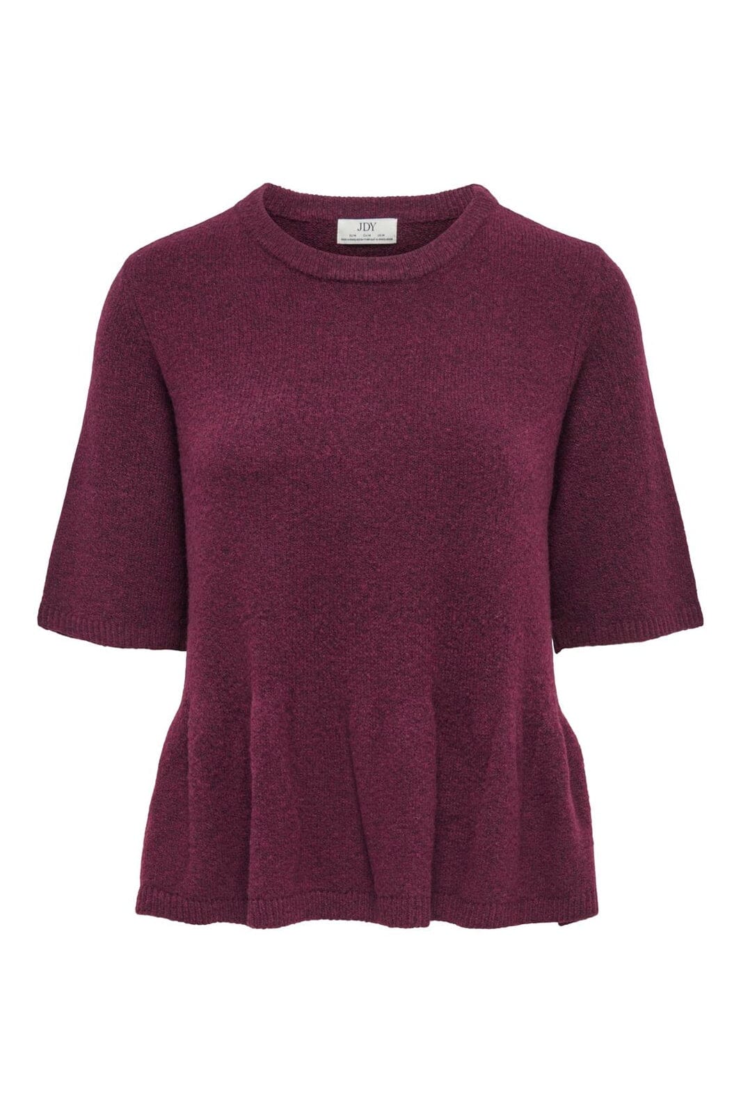 JDY - Jdybrilliant Life S/S On Peplum Pull Knt - 5104951 Windsor Wine Melange