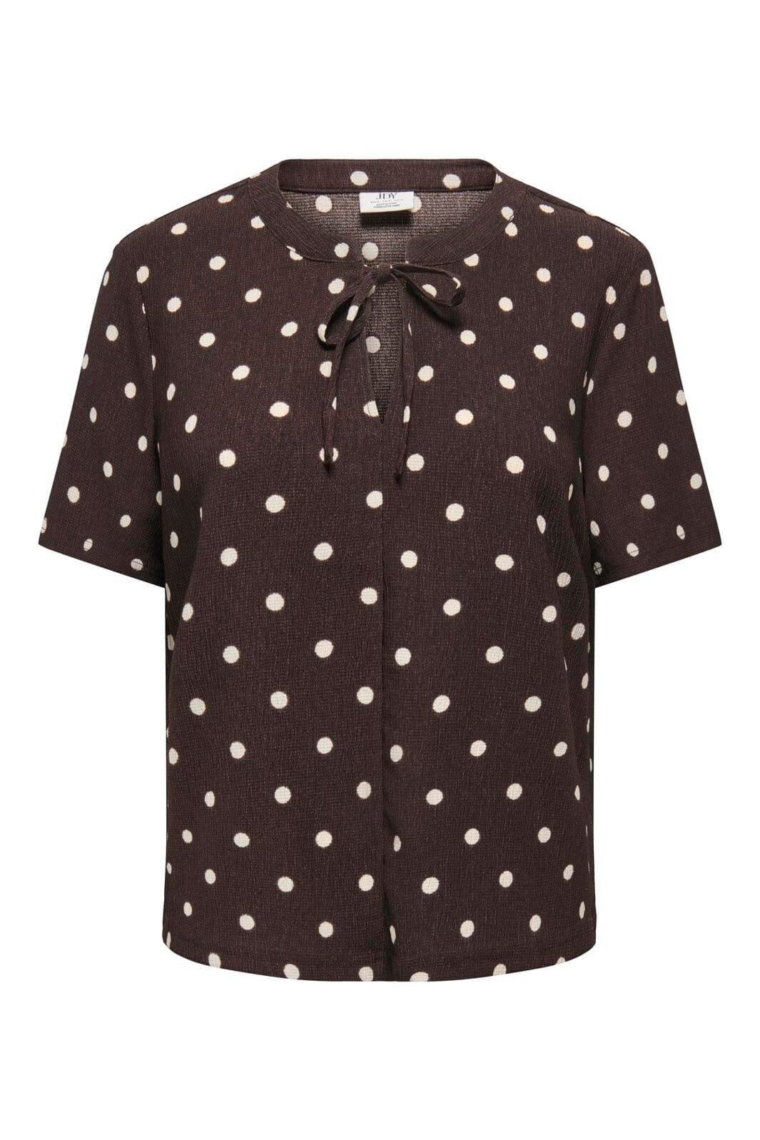 JDY - Jdydebbie Ss V Neck Top Dia - 5058910 Coffee Bean Sandshell Dot