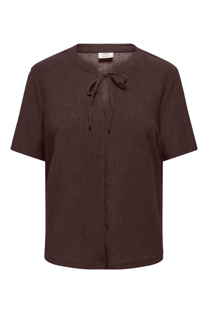 JDY - Jdydebbie Ss V Neck Top Dia - 5104544 Coffee Bean