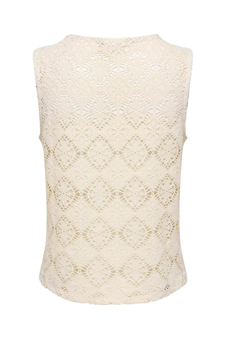 JDY - Jdyeva S/L V Neck Button Top Dia - 5014362 Birch
