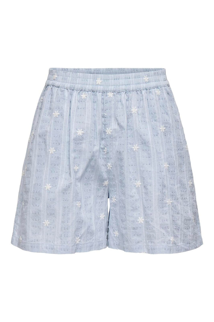 JDY - Jdyfia Embroidery Shorts - 5039806 Cashmere Blue Small Flower Emb