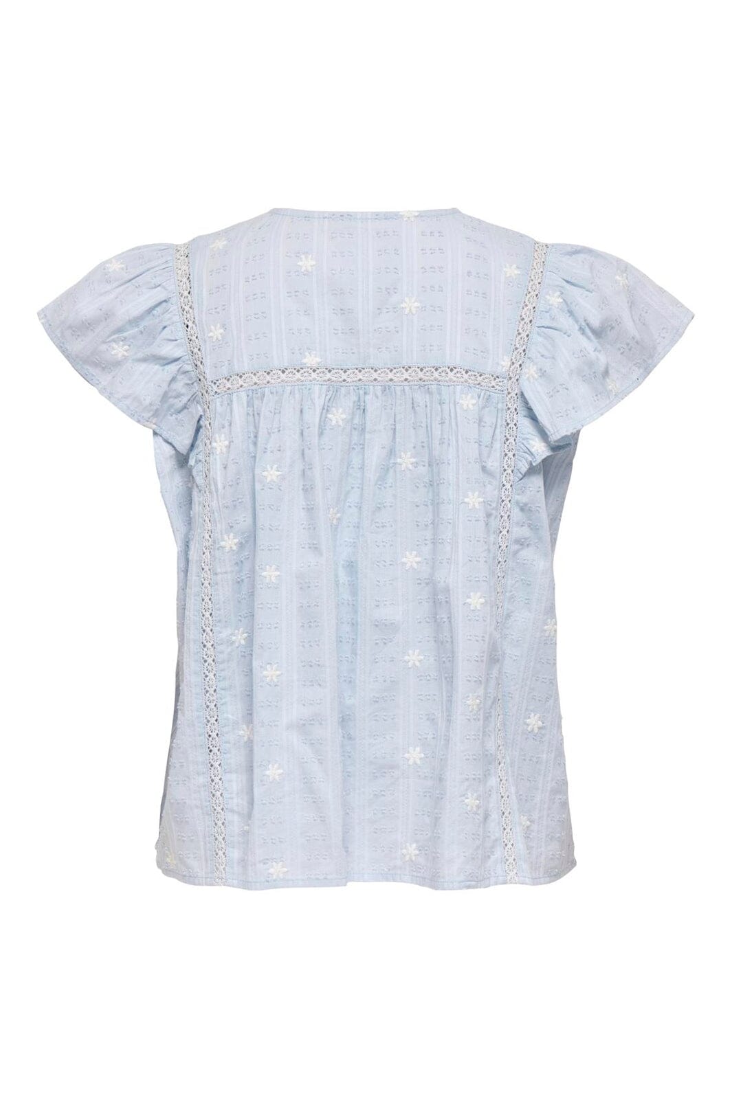 JDY - Jdyfia S/S Embroidery Shirt - 5026951 Cashmere Blue Small Flower Emb