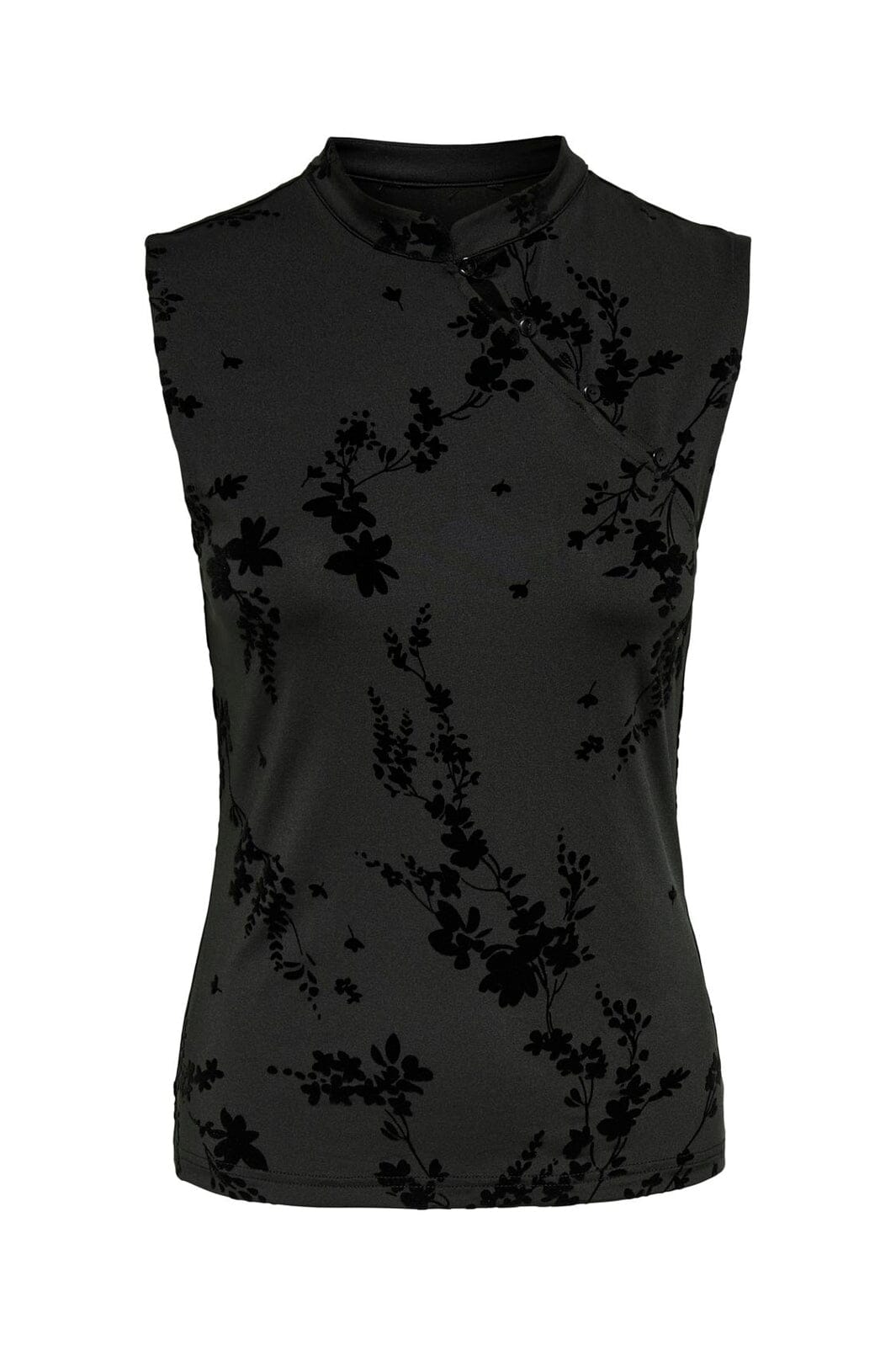 JDY - Jdyflora S/L Flock Top - 5238699 Black