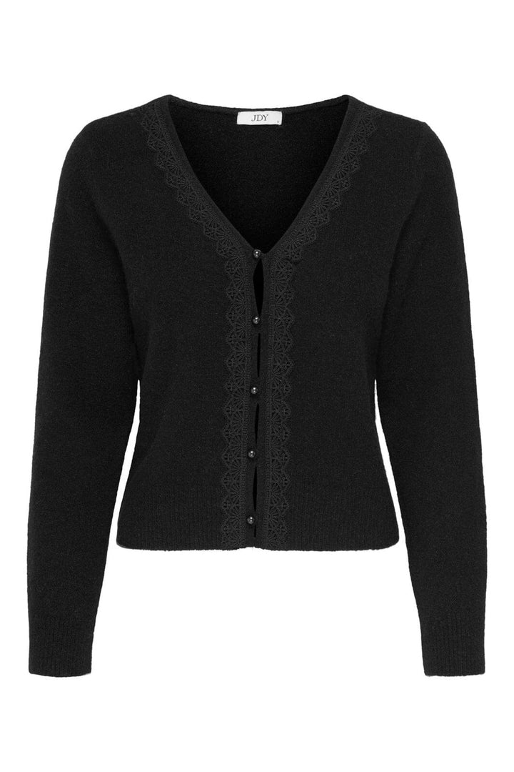 JDY - Jdyfrancie L/S V-Neck Cardigan Knt - 4740926 Black W. Pearl Button