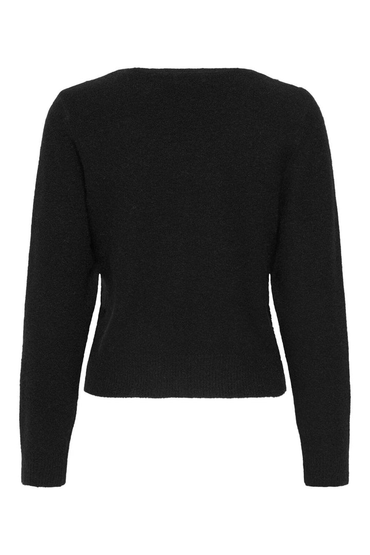 JDY - Jdyfrancie L/S V-Neck Cardigan Knt - 4740926 Black W. Pearl Button